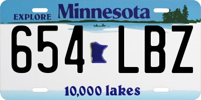 MN license plate 654LBZ