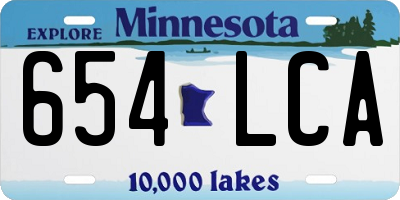 MN license plate 654LCA