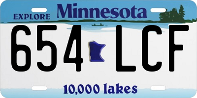 MN license plate 654LCF