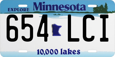 MN license plate 654LCI