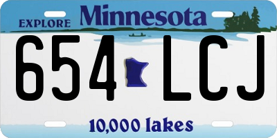 MN license plate 654LCJ