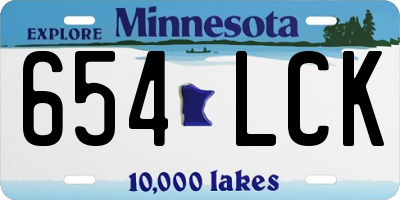 MN license plate 654LCK