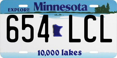 MN license plate 654LCL