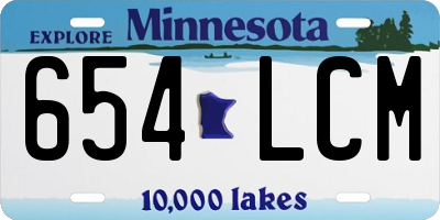 MN license plate 654LCM
