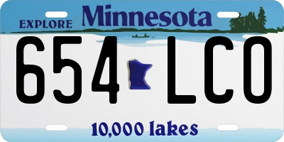 MN license plate 654LCO
