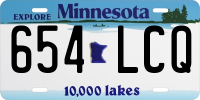 MN license plate 654LCQ