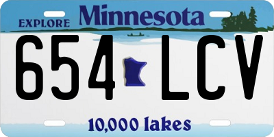 MN license plate 654LCV