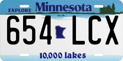 MN license plate 654LCX