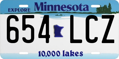 MN license plate 654LCZ