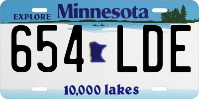 MN license plate 654LDE