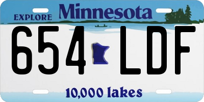 MN license plate 654LDF