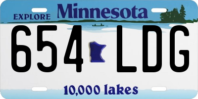 MN license plate 654LDG