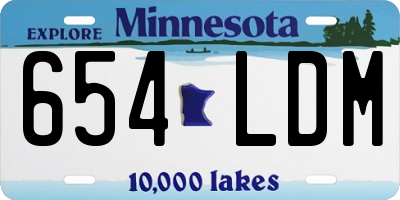 MN license plate 654LDM