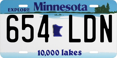 MN license plate 654LDN