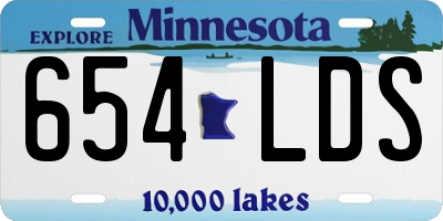 MN license plate 654LDS