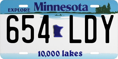 MN license plate 654LDY