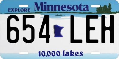 MN license plate 654LEH