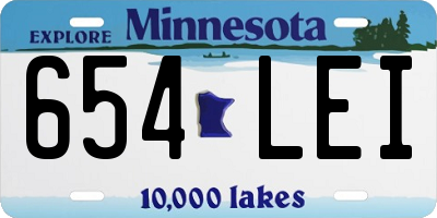 MN license plate 654LEI