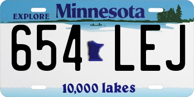 MN license plate 654LEJ