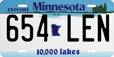 MN license plate 654LEN