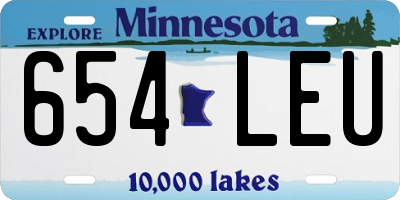 MN license plate 654LEU