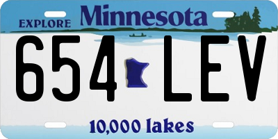 MN license plate 654LEV