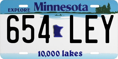 MN license plate 654LEY