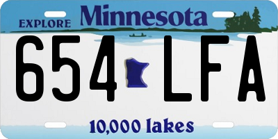 MN license plate 654LFA
