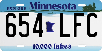 MN license plate 654LFC