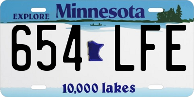 MN license plate 654LFE