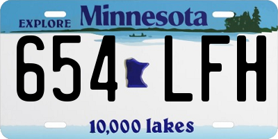 MN license plate 654LFH