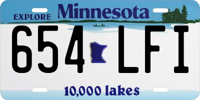 MN license plate 654LFI