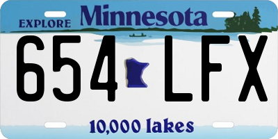 MN license plate 654LFX