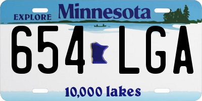 MN license plate 654LGA