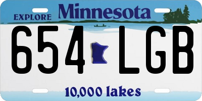 MN license plate 654LGB