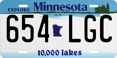 MN license plate 654LGC