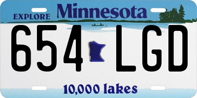 MN license plate 654LGD