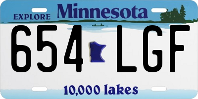 MN license plate 654LGF