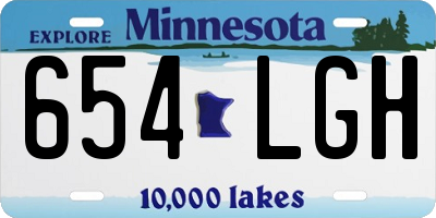 MN license plate 654LGH
