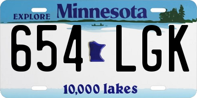 MN license plate 654LGK