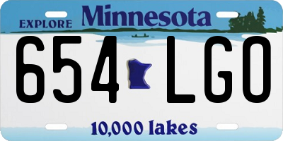 MN license plate 654LGO