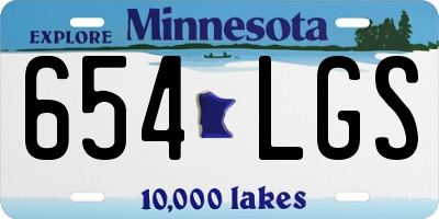 MN license plate 654LGS