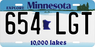 MN license plate 654LGT