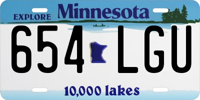 MN license plate 654LGU
