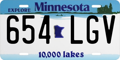 MN license plate 654LGV