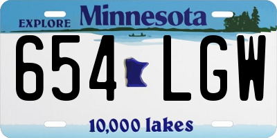MN license plate 654LGW