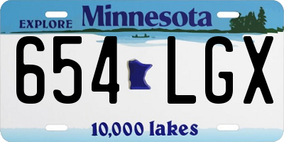 MN license plate 654LGX