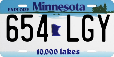 MN license plate 654LGY