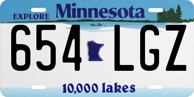 MN license plate 654LGZ