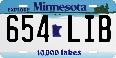 MN license plate 654LIB